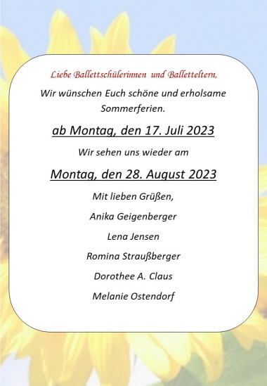 Sommerferien 2023